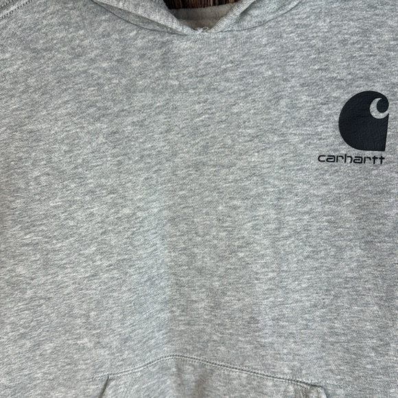 Carhartt Unisex Gray Hoodie- Size 10/12 Medium - Picture 3 of 13